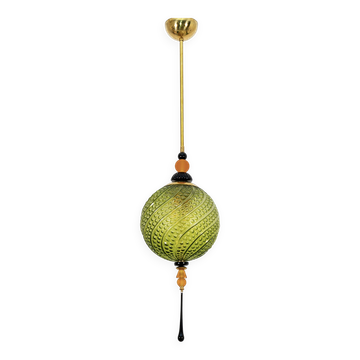 Suspension en verre de Murano soufflé et laiton