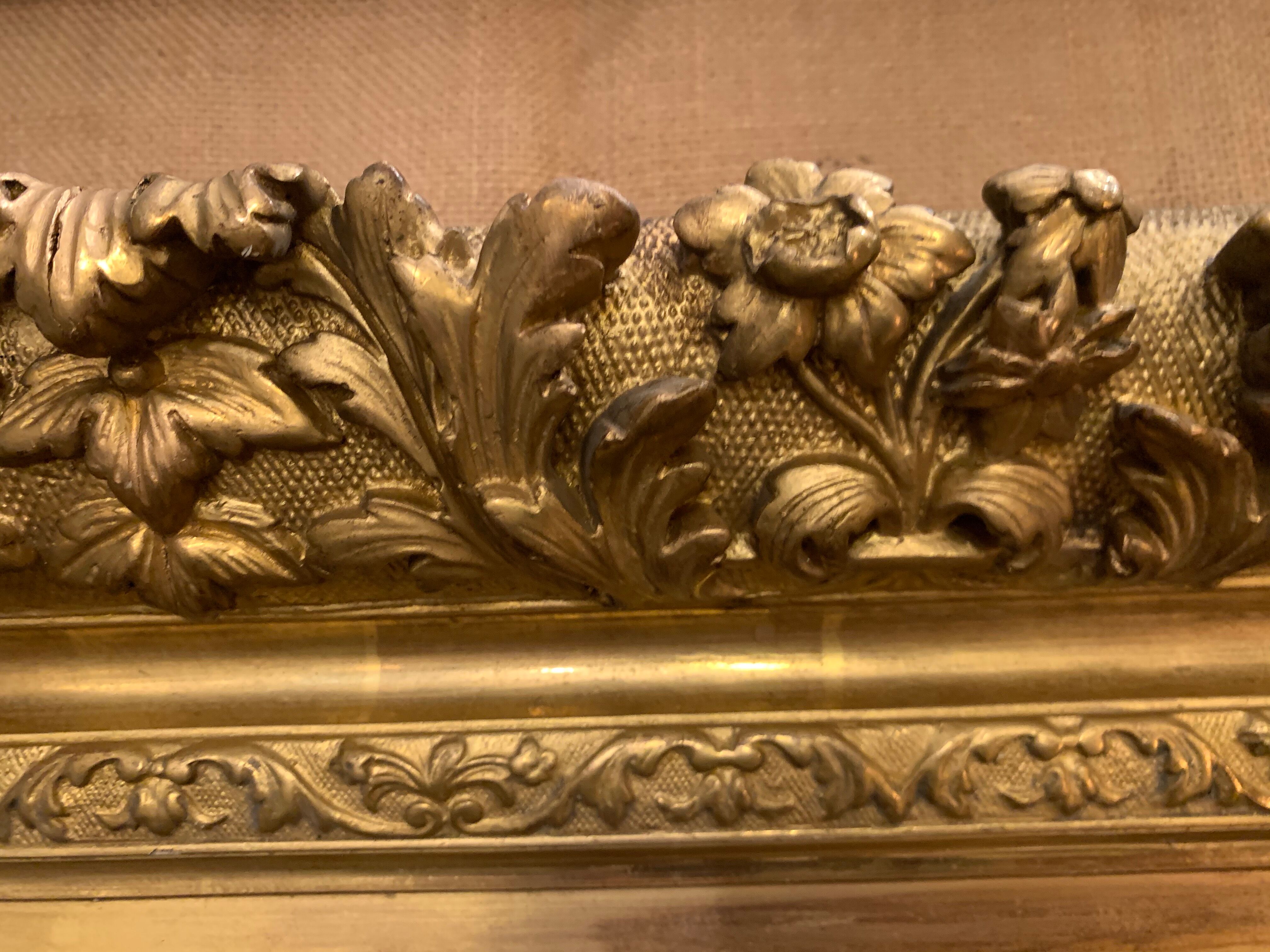 Portrait of man 19th in its frame