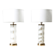 Pair of glass lamps by Bergboms Sweden 1970s