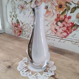 White and black bohemian crystal vase Artcristal