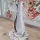 White and black bohemian crystal vase Artcristal