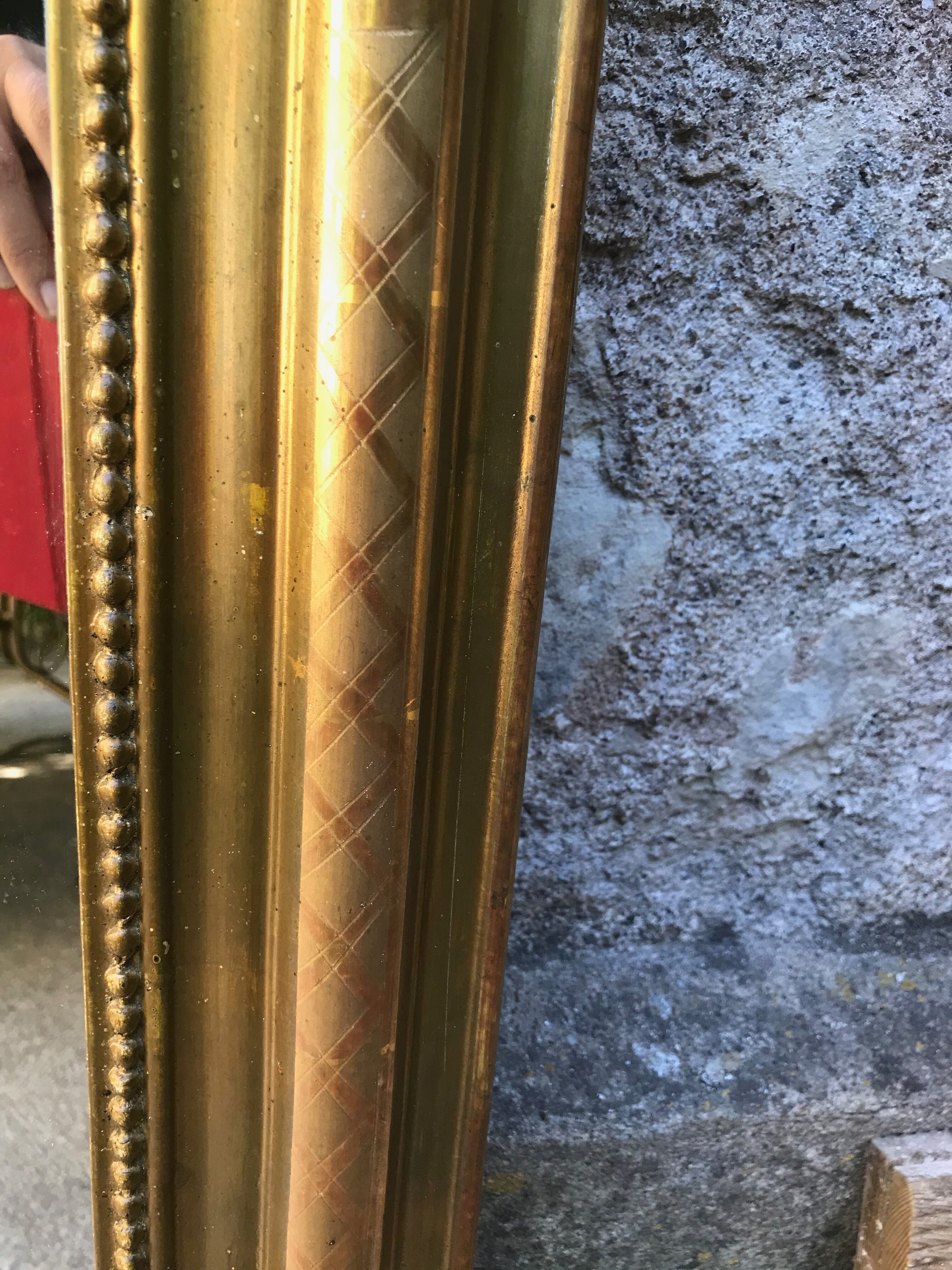 Golden Louis-Philippe Mirror 99x74 cm