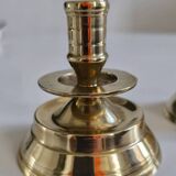 Pair of gilded brass candlesticks