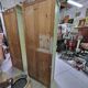 Magnificent pair of green painted fir bookcase display cabinet early 20th century
