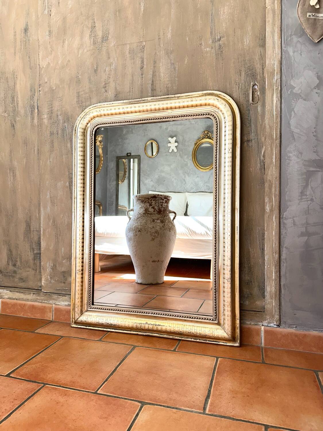 Antique Louis-Philippe mirror, 19th century, silver leaf