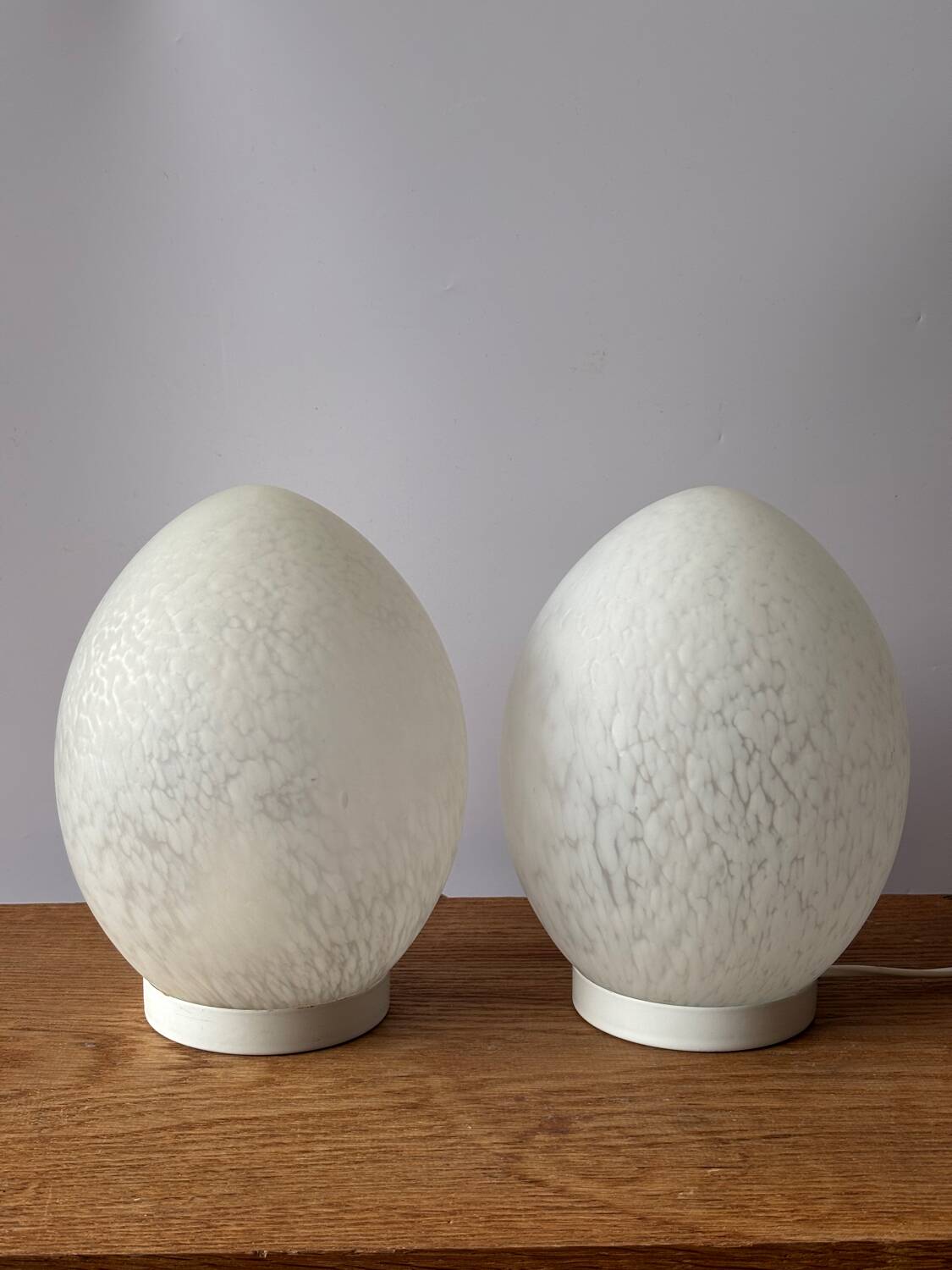 Glass egg lamp duo