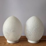 Glass egg lamp duo