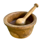Mortier et pilon en bois d'olivier