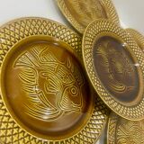 10 fish plates Digoin Sarreguemines