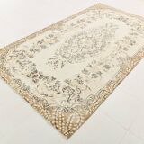 All-Over Floral Pattern Beige Brown Turkish Rug, 166x285Cm
