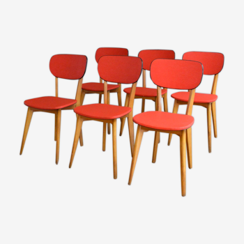 Suite de 6 chaises vintage 1960s
