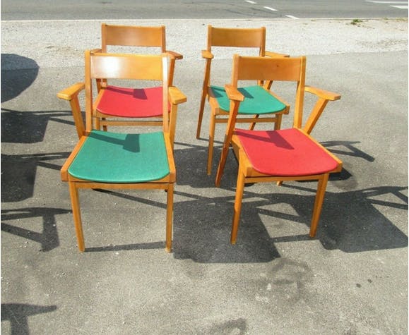 Lot of 8 Scandinavian style chairs Danish 60s-70s
