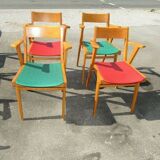 Lot of 8 Scandinavian style chairs Danish 60s-70s