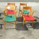 Lot of 8 Scandinavian style chairs Danish 60s-70s