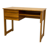 Vintage solid wood desk with carved drawer handles 100 x 50 x 75 cm (H)