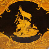 Edelweiss marquetry side table Brienz Switzerland 1900