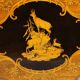 Table d'appoint marquetée Edelweiss Brienz Suisse 1900