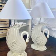 Set of 2 Swan lamps Bassano Italy