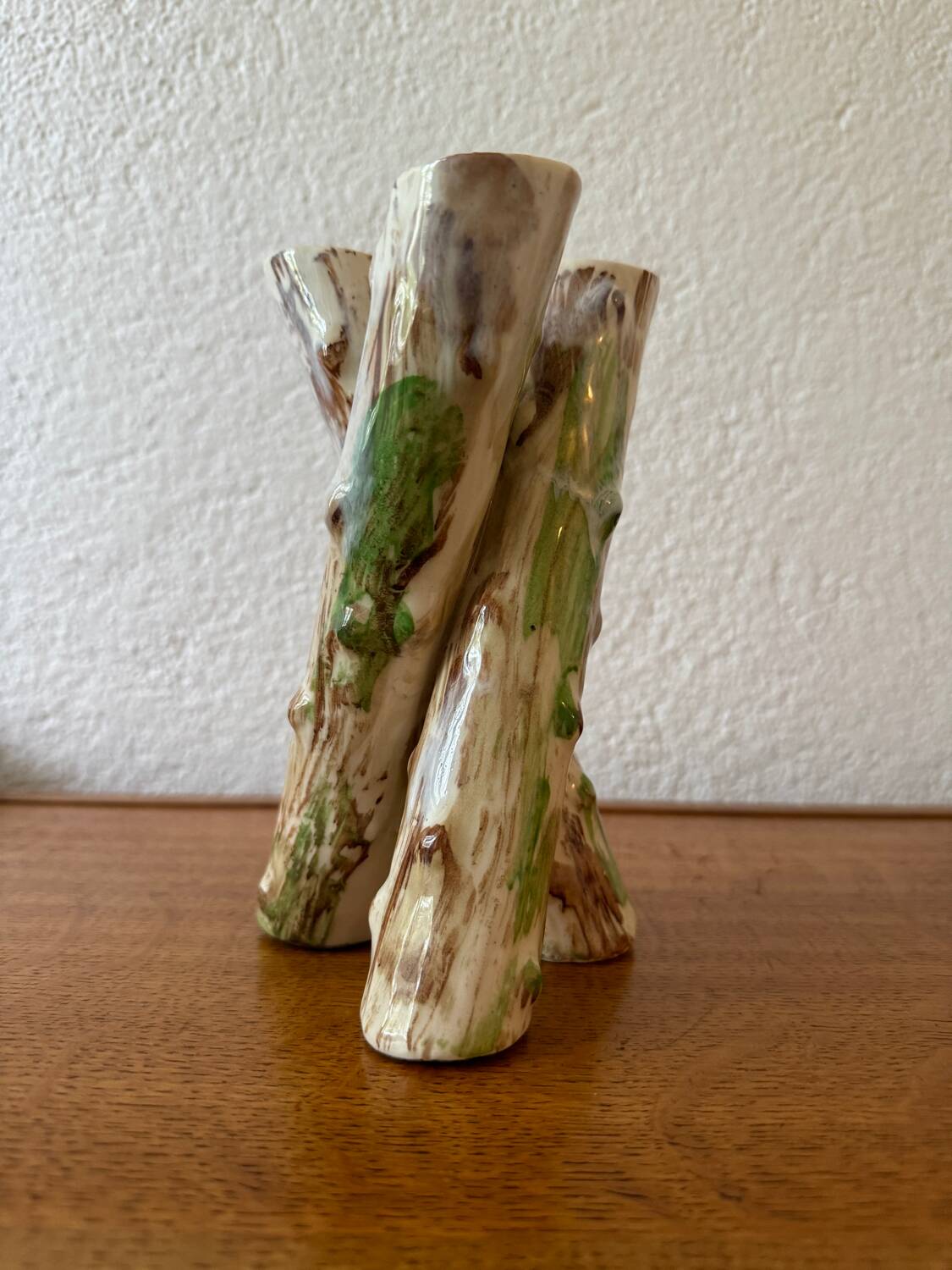 Majolica tripod vase early 20th