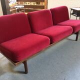 Fully restored 3-seater Scandinavian teak bench