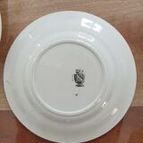 Série de 10 assiettes parlantes sur le thème de la chasse, faience fine, Digoin Sarreguemines
