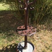Portemanteau sur pied chêne et zinc
