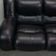 Black leather space age Italian 2 seater sofa