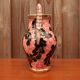 Vase rose en céramique Monaco à décor de feuille