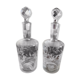 Duo of crystal perfume bottles late 19th early 20th century