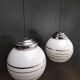Pair of opaline pendant lights