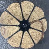 XL clover cork hanging pendant lamp, Germany 1970s