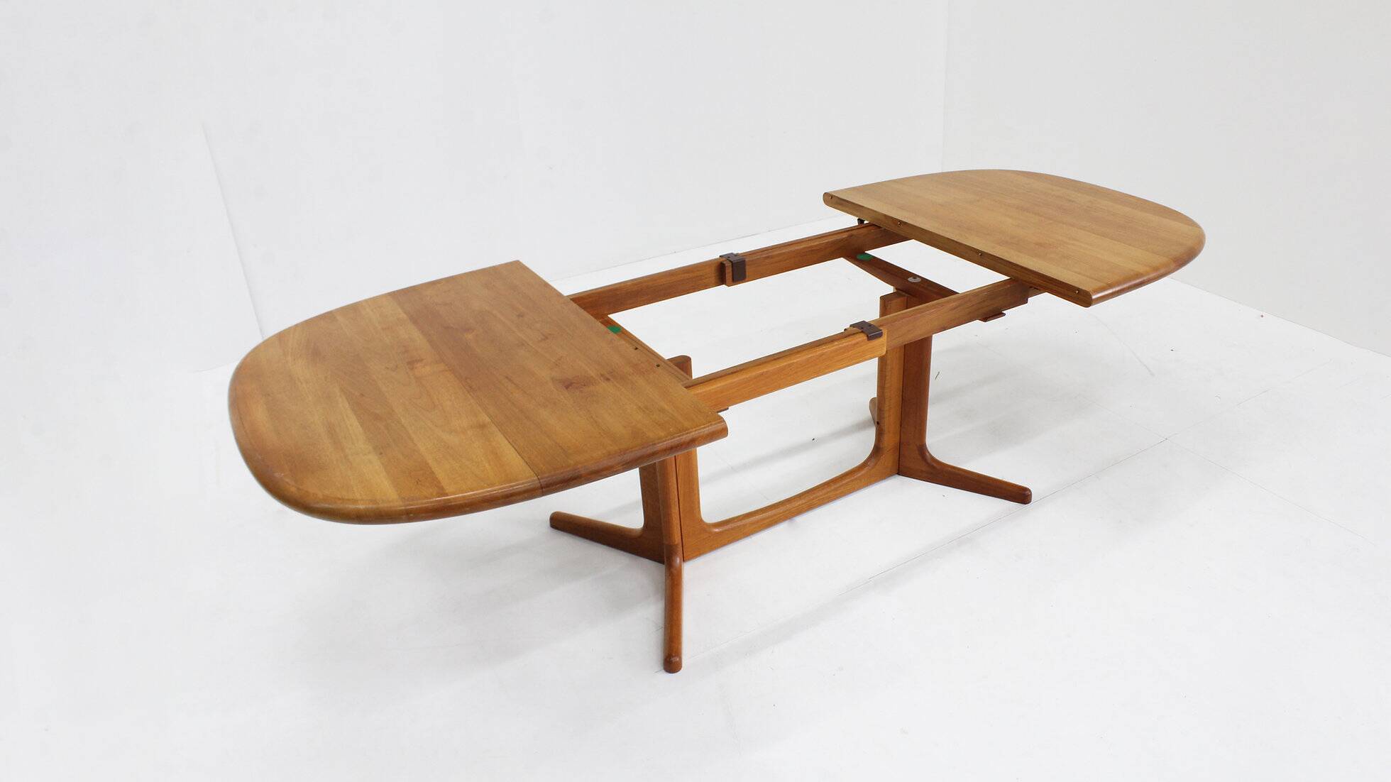Vintage Glostrup Danish oval extendable dining table solid teak 1960s