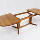 Vintage Glostrup Danish oval extendable dining table solid teak 1960s