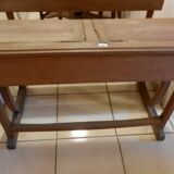 Old school desk with 2 seats and opening lockers