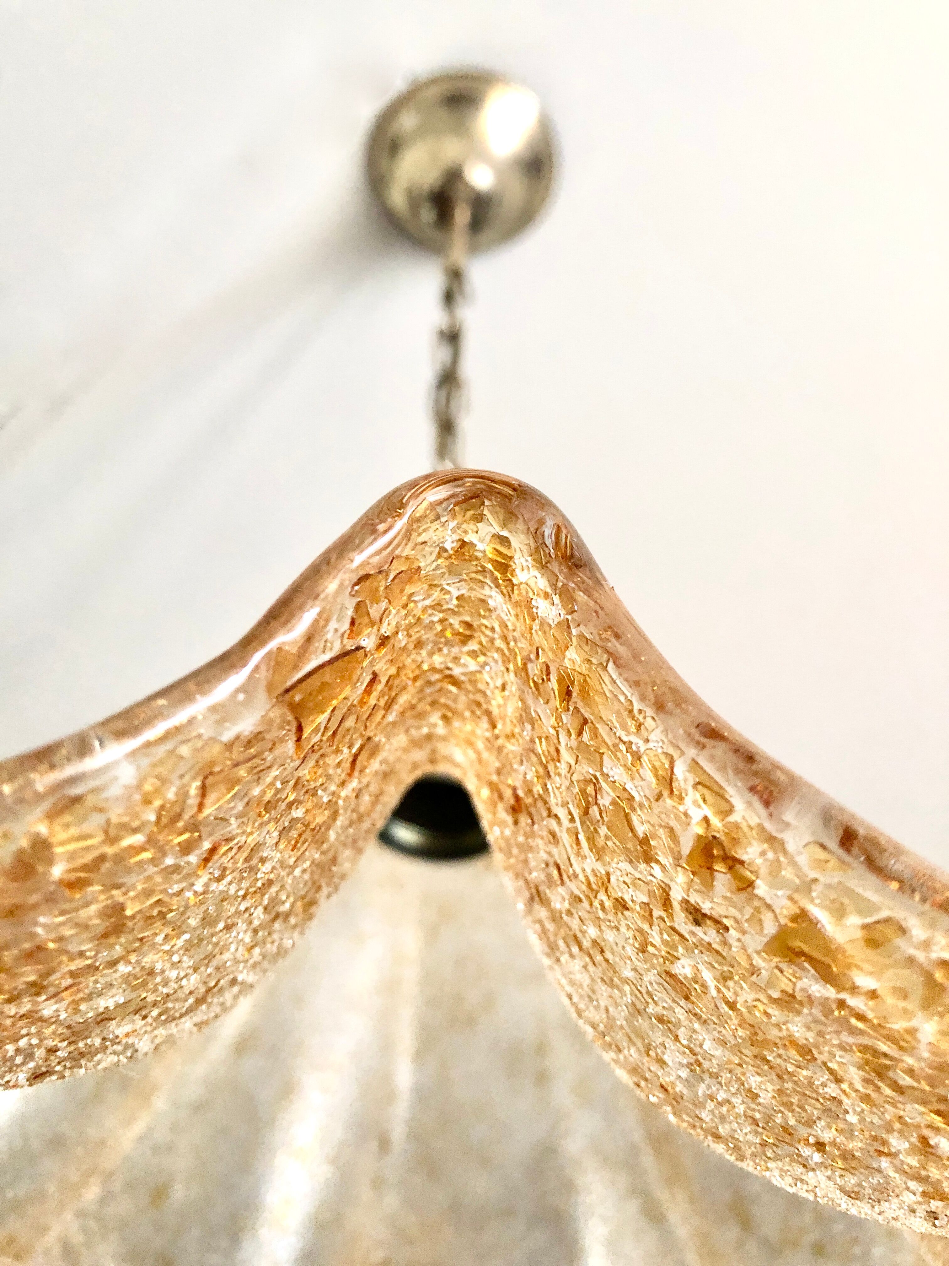 Suspension orange flower glass Murano 1960