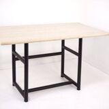 Metal and travertine work table, 1980s