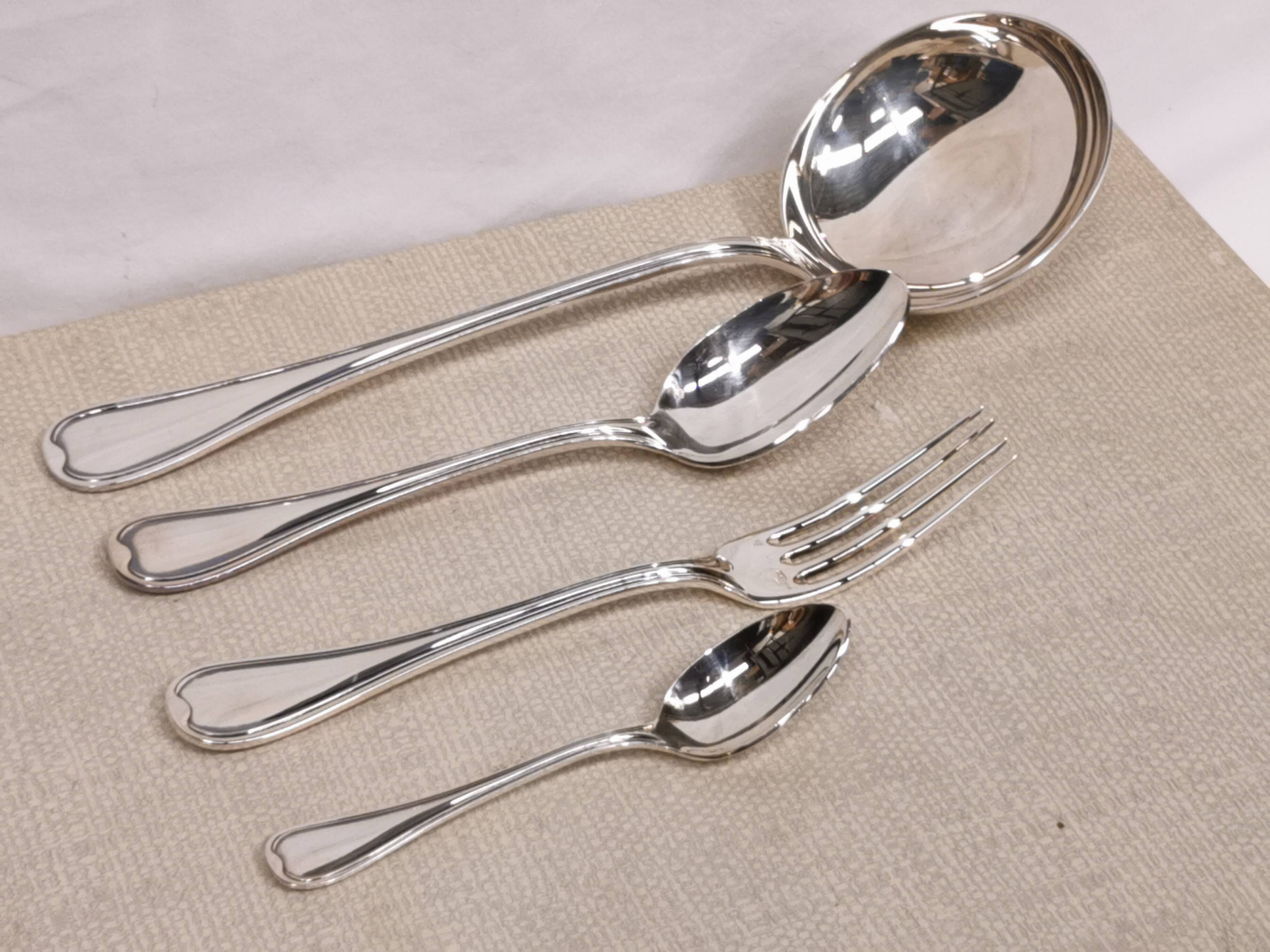 Ercuis 100 37-piece cutlery set, silver metal