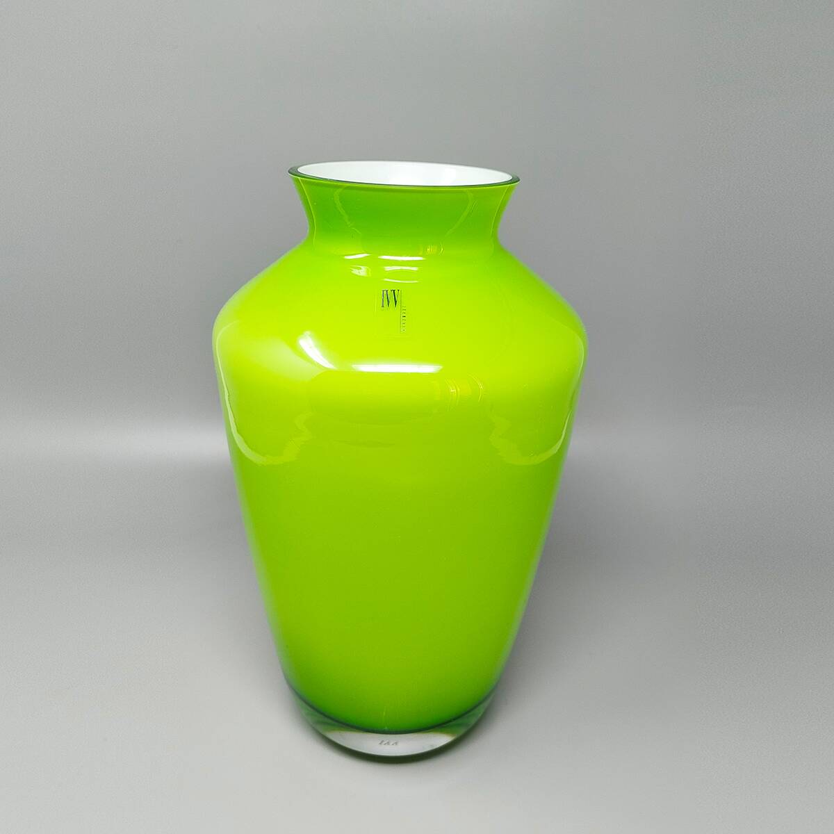 1970s Gorgeous Green Vase by Ind. Vetraria Valdarnese. Made in Italy
