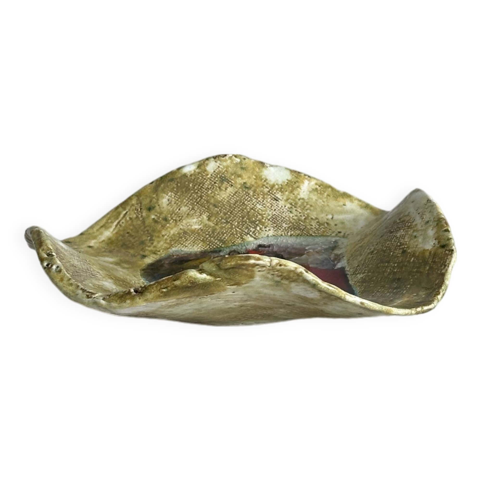 Handmade colorful ceramic pocket emptier, decorative object