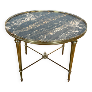 Table basse ronde en - marbre laiton