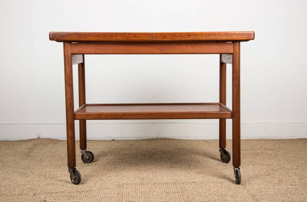 Desserte, Danoise extensible et deux niveaux, en teck 1960, Kurt Ostervig.