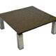 Table basse carrée plateau en pierre et piètement en acier chromé - années 60