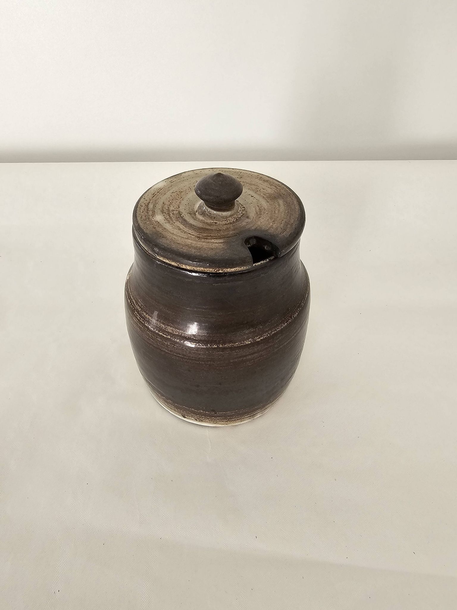 Pot à olives cornichons en céramique signé Atelier Dieulefit Jacques POUCHAIN