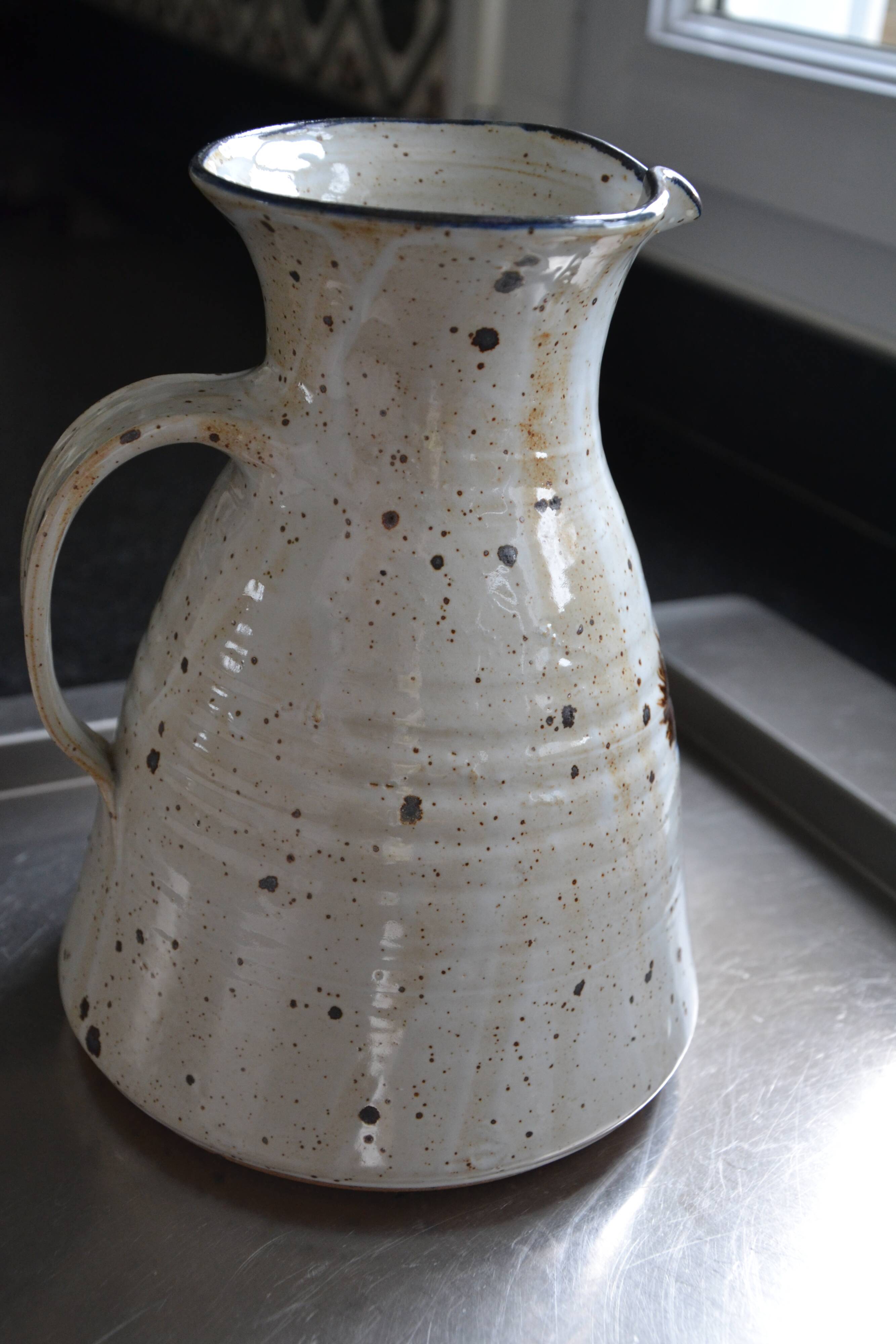 Large pyrite stoneware pitcher attributed to Guy Roland Marcy