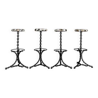 4 newly upholstered chain barstools