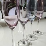 Lot 4 multicolored champagne flutes