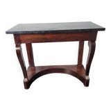 Restoration style console in mahogany with marble top