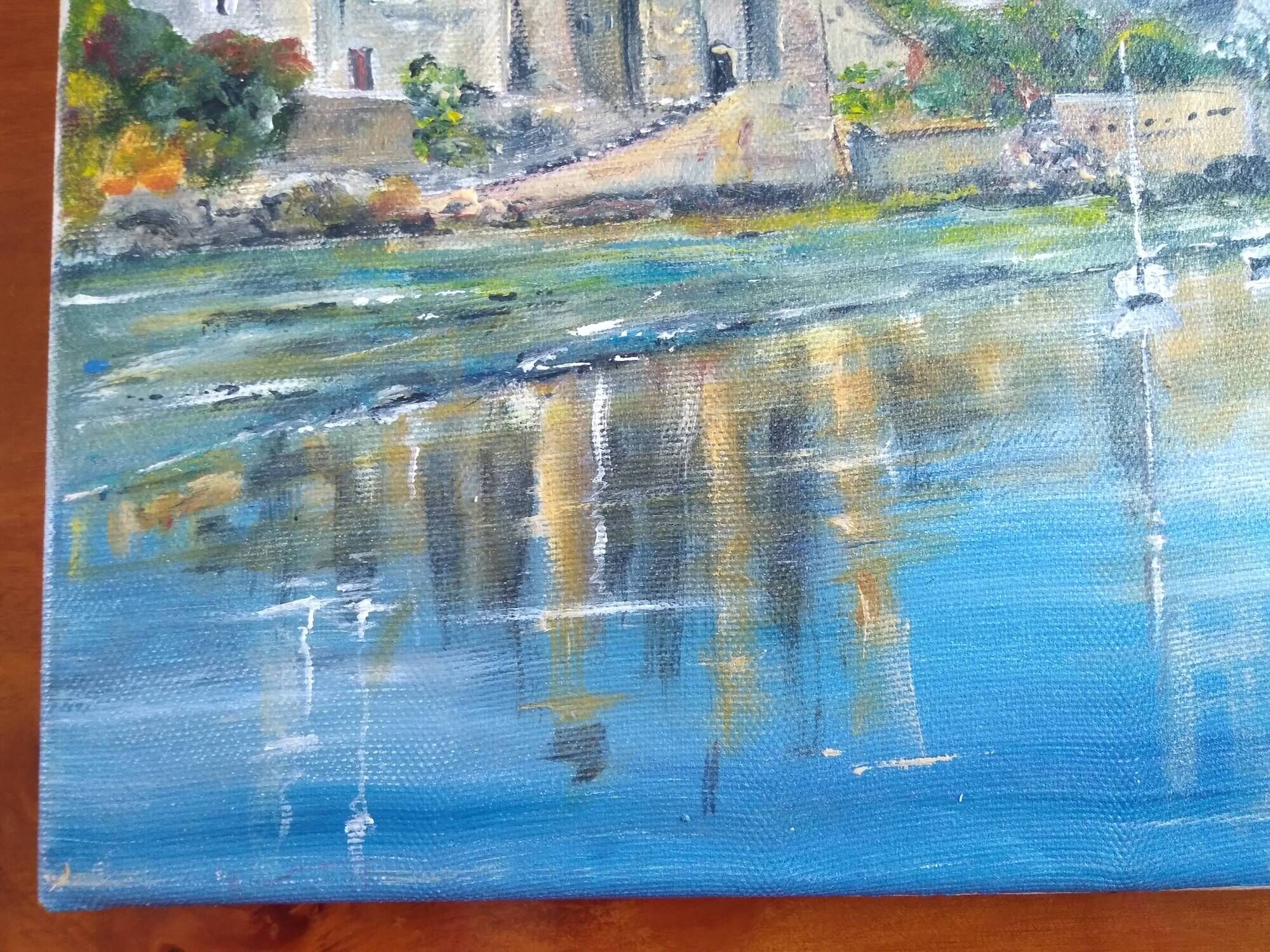 Oil on canvas marine painting Le conquet Breton