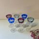 6 antique cut crystal liqueur glasses