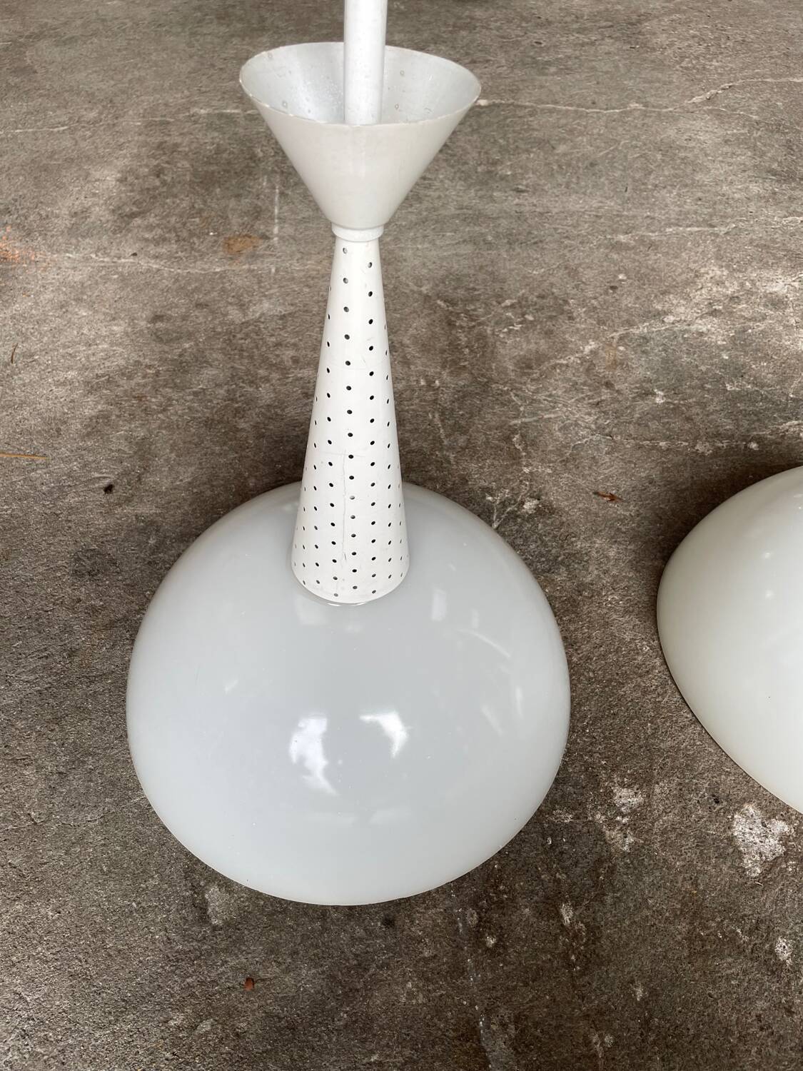 pair of pendants by Mathieu Matégot for Holophane